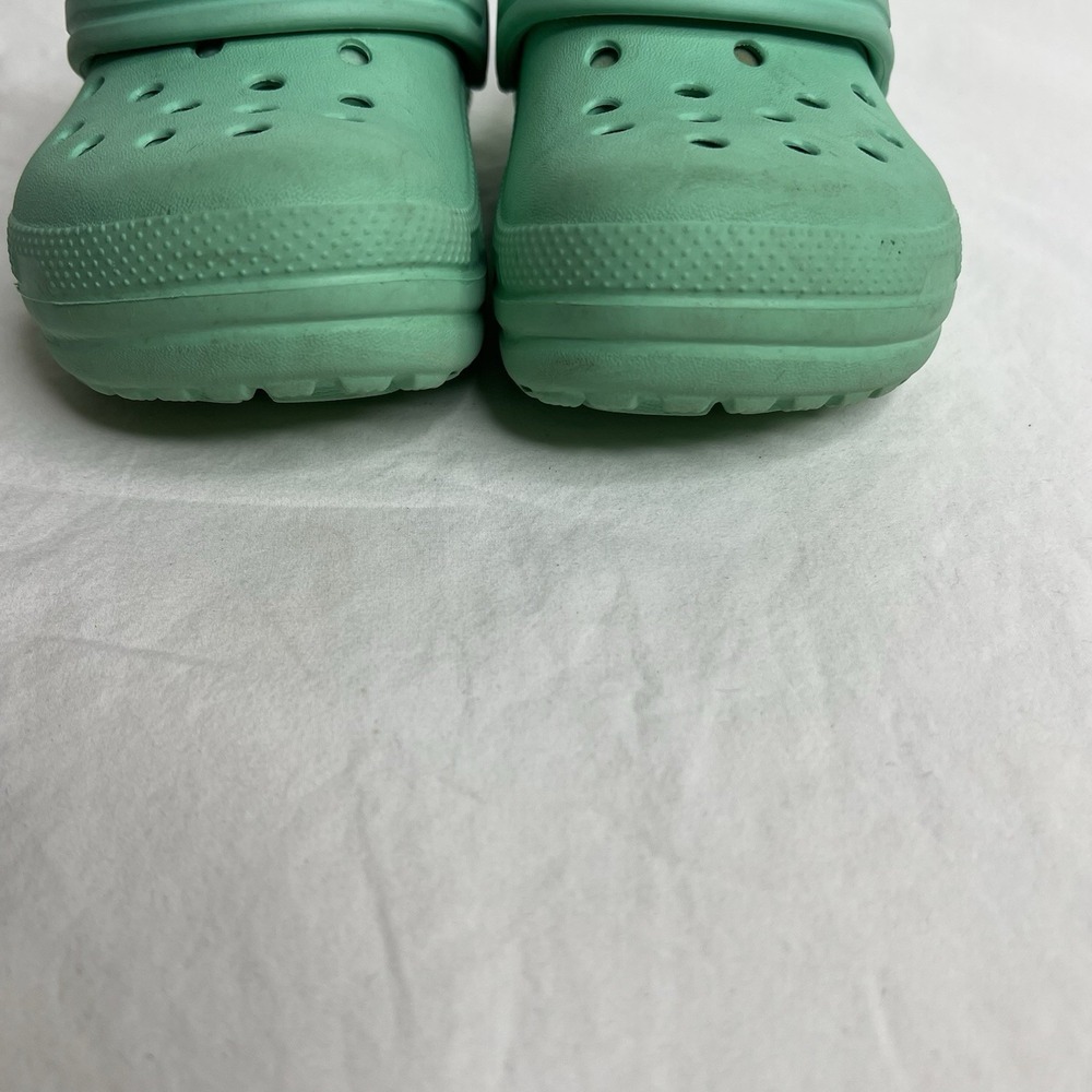 Crocs Lined Clogs Kids C6 Mint Green Fleece  Slip On Shoes Boys Girls - Picture 4 of 6